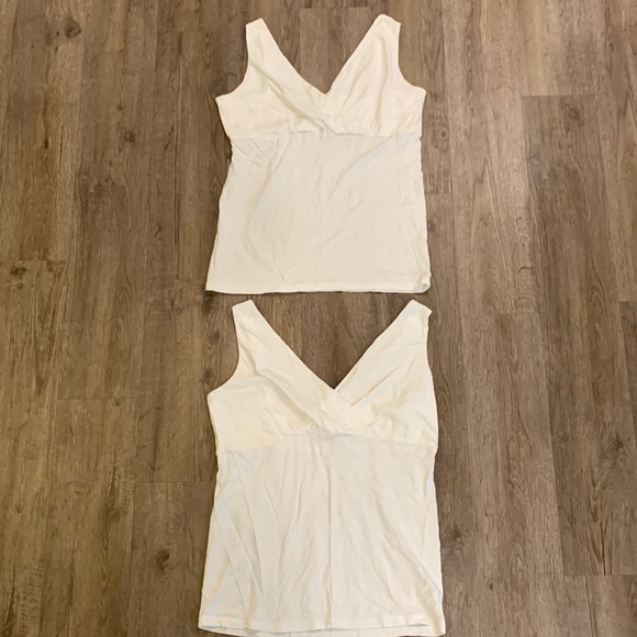 Old Navy, maternity white tank tops. Two. Size small. - Picture 1 of 4